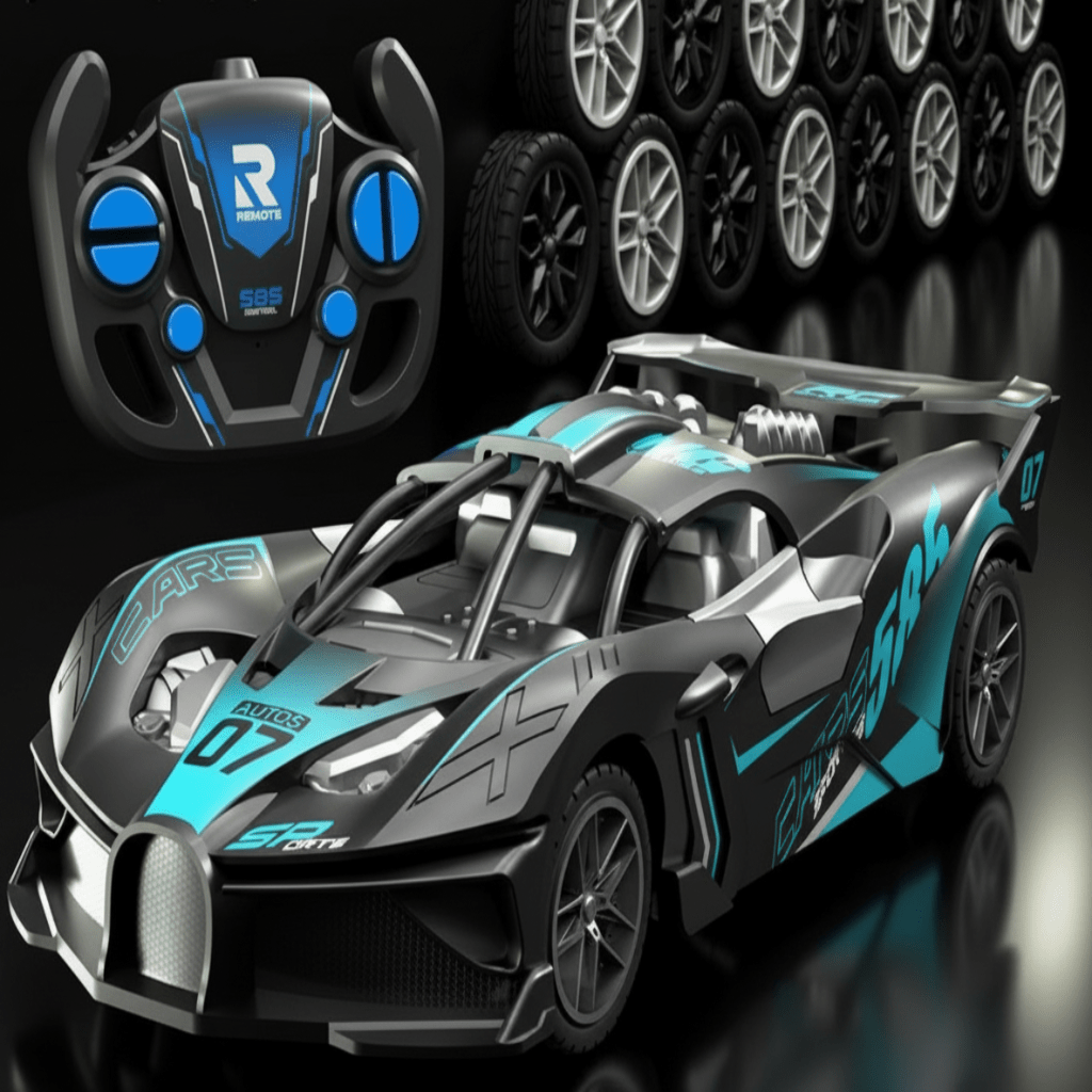 Kids' 1:18 scale remote control drift car. Durable toy vehicle for exciting races and stunt challenges.