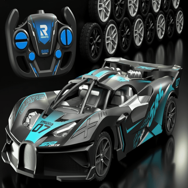 Kids' 1:18 scale remote control drift car. Durable toy vehicle for exciting races and stunt challenges.