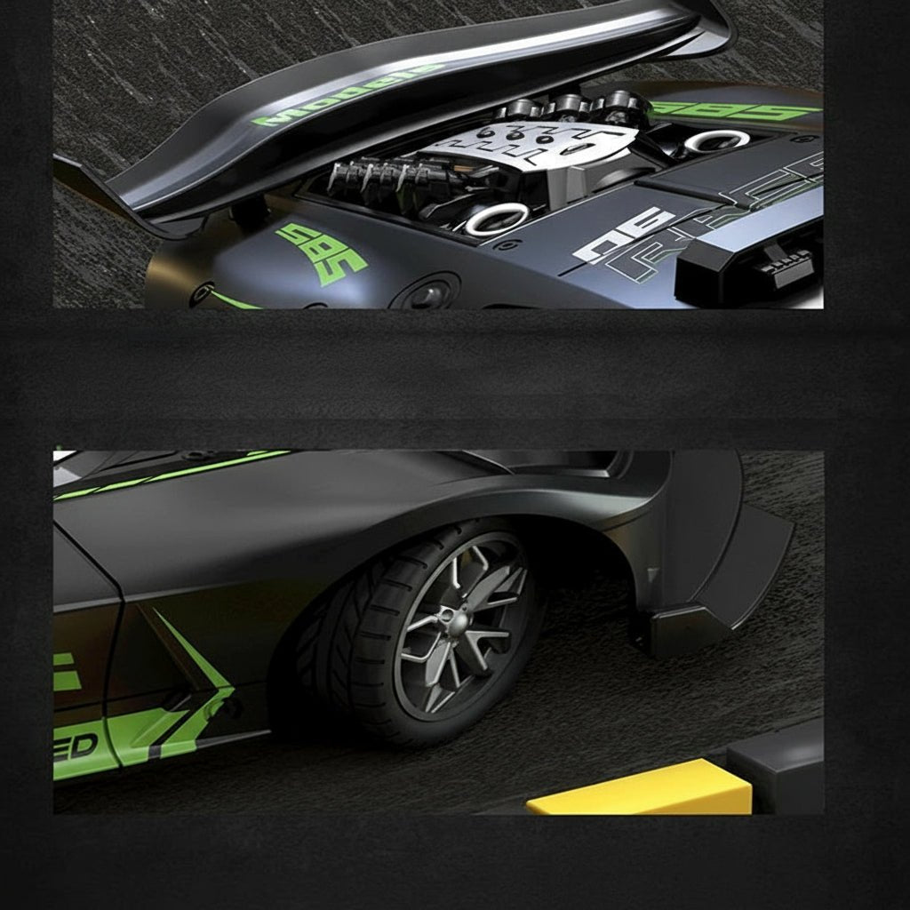 Remote control 1:18 drift car for kids. Durable & easy to control toy vehicle, great children's gift.