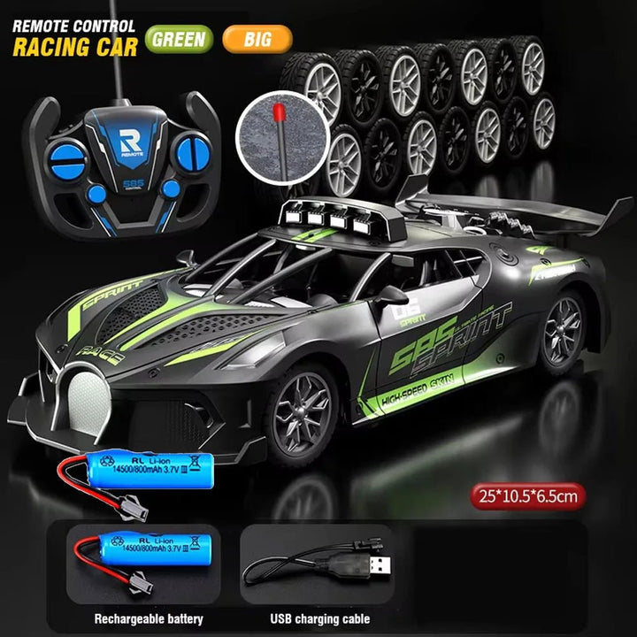 Durable 1:18 scale RC car for kids. Rechargeable, easy-to-control toy vehicle for drift & racing fun.