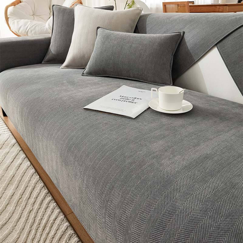 Easy installation of the machine washable linen blend anti-scratch furniture protector