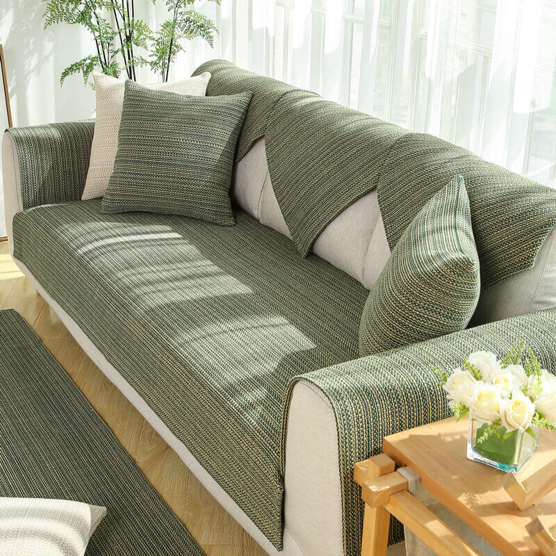 Soft touch of the handwoven linen blend anti-scratch furniture protector