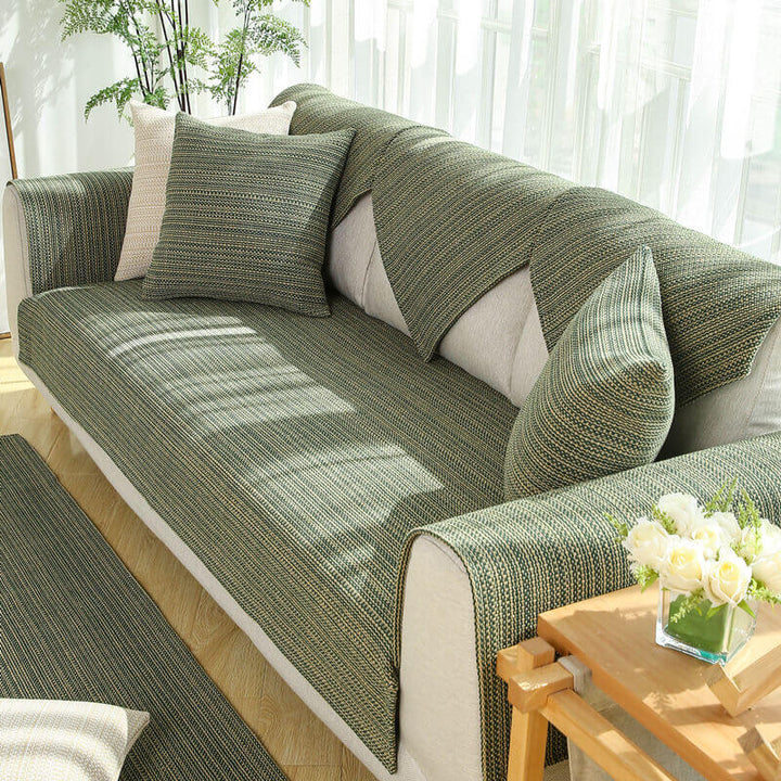 Soft touch of the handwoven linen blend anti-scratch furniture protector