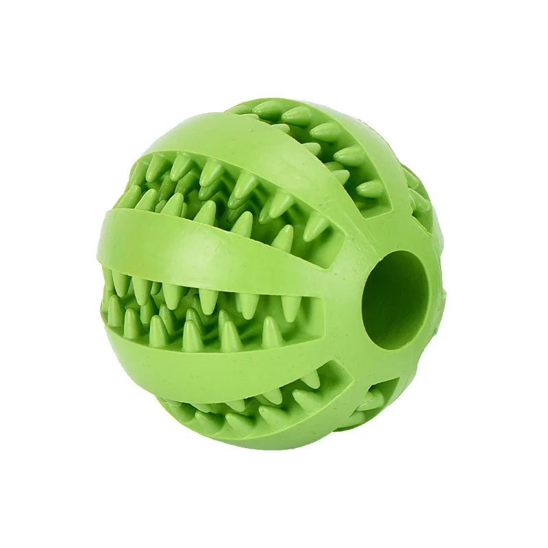 Unisex dog chew ball, tough natural rubber, ideal for pet dental health and aggressive chewers