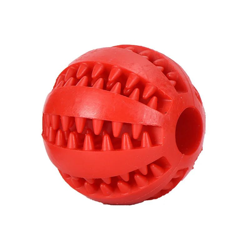 Robust chew ball, a dental care toy made from natural rubber, perfect for active dogs