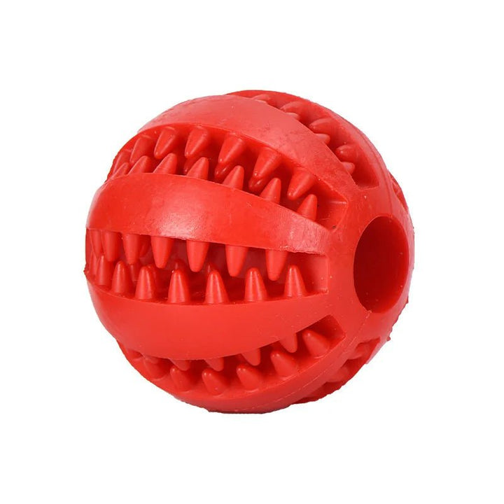 Robust chew ball, a dental care toy made from natural rubber, perfect for active dogs
