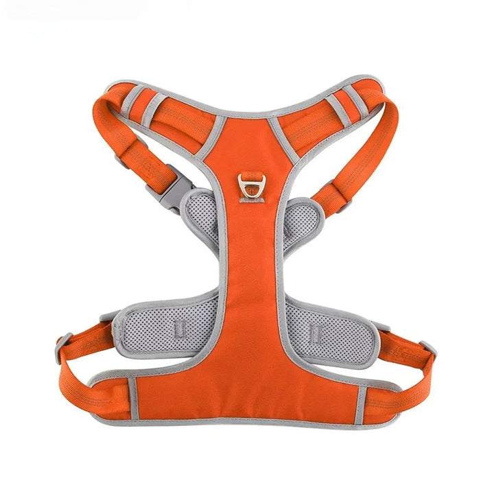 Adjustable no-pull vest harness for dogs, highlighting strong stitching and quality materials