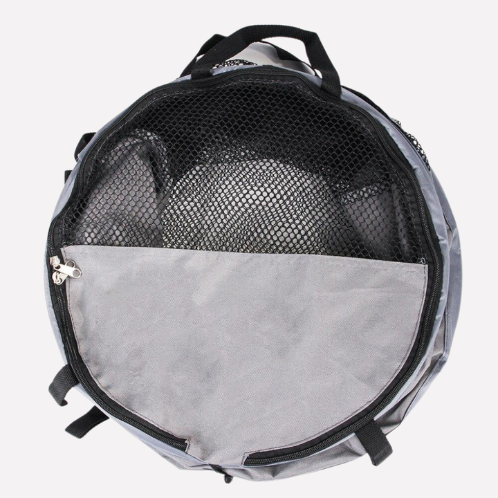 Durable Noko Pets travel carrier for small dogs or cats, black with mesh windows.