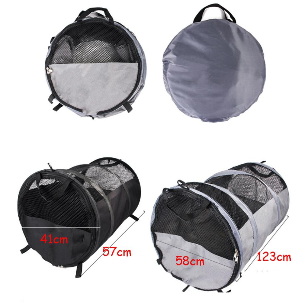 Black pet carrier bag, New4 type, designed for secure and easy pet transportation.