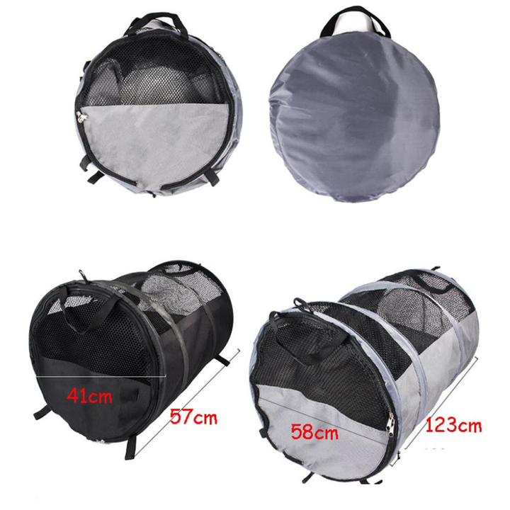 Black pet carrier bag, New4 type, designed for secure and easy pet transportation.