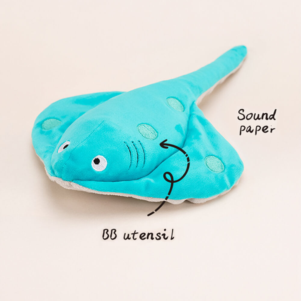 High-quality blue fish dog chew toy, squeaky and chew resistant, essential pet supply