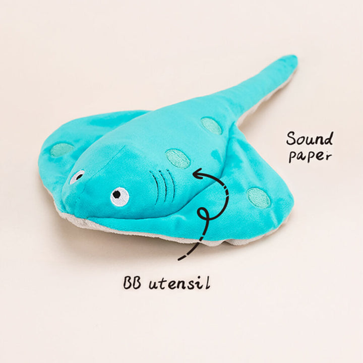 High-quality blue fish dog chew toy, squeaky and chew resistant, essential pet supply
