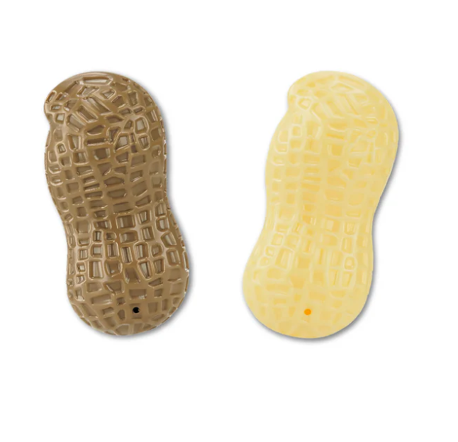 Interactive dog peanut design chew toy, promotes canine dental care.