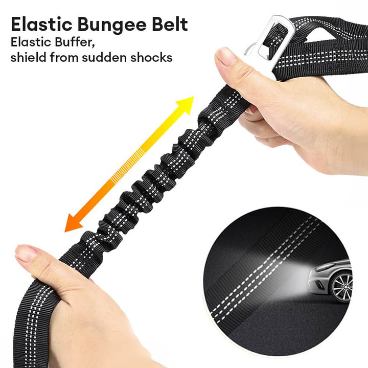 Universal pet car seatbelt, adjustable vehicle restraint for small to large dogs