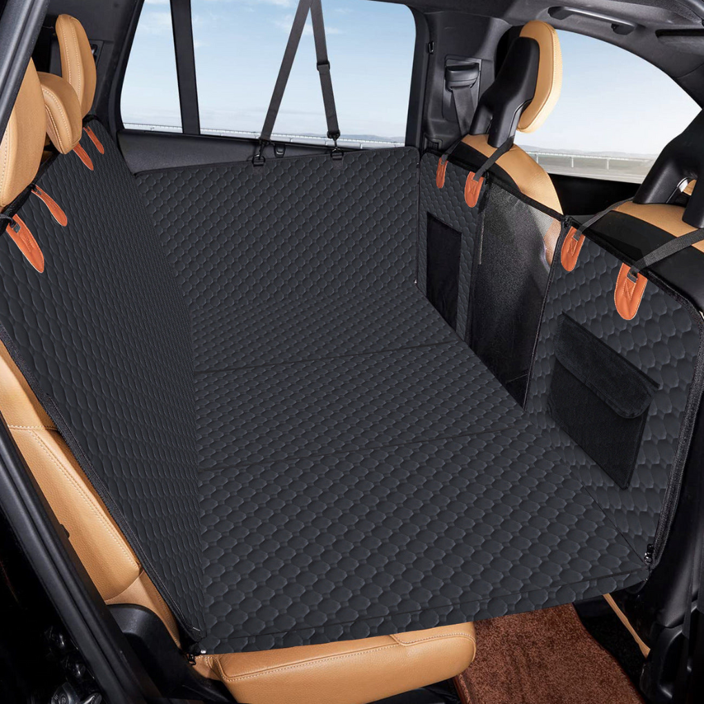 Easy clean dog car seat cover with hard base for safe pet travel, a key car accessory.