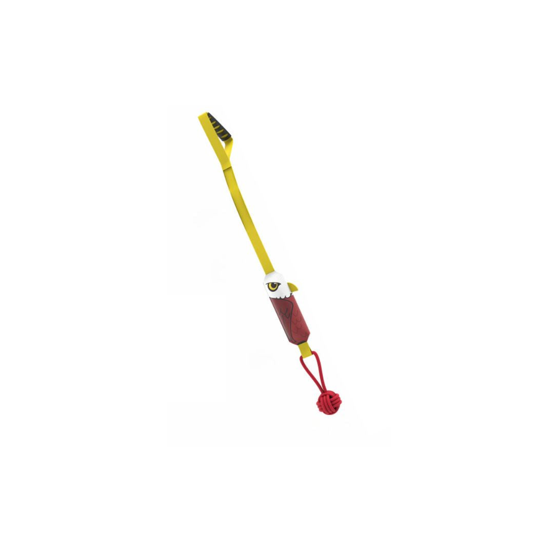 Robust lion-shaped animal design tug toy for pets, promoting durable interactive chew and play sessions.
