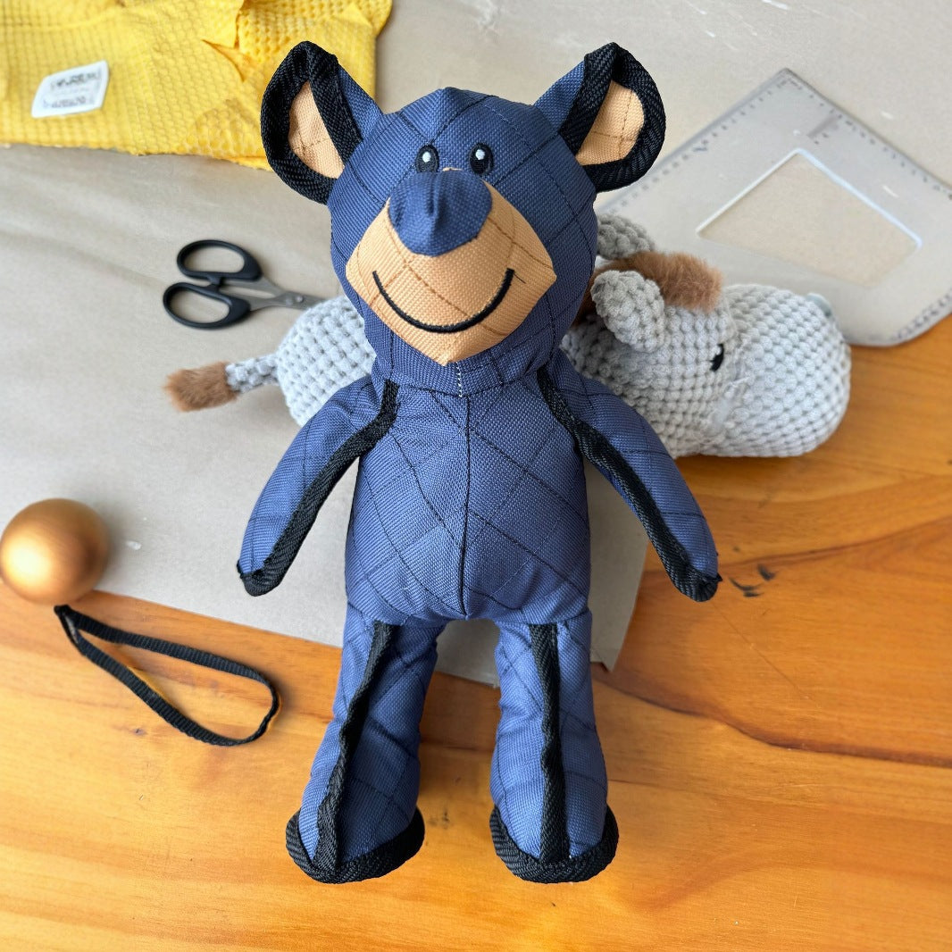 Soft yet durable plush bear dog toy, ideal for playful chewing and comforting cuddles; a fun animal toy.