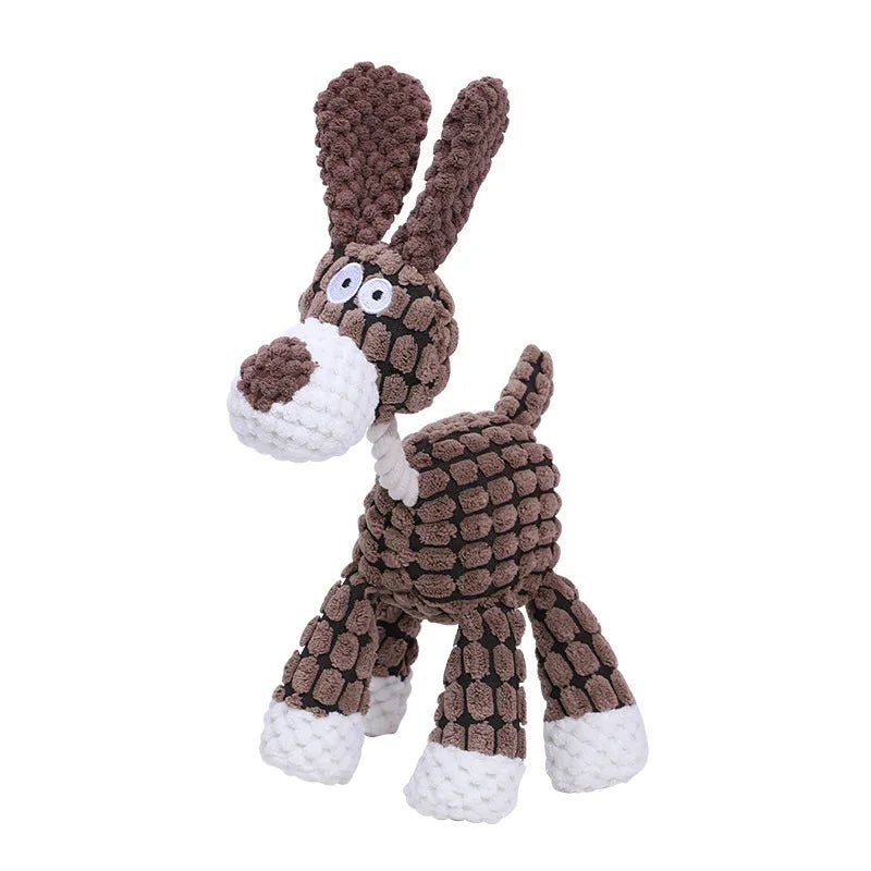 Cute donkey chew toy, a durable squeaky dog toy for playful pets and puppies