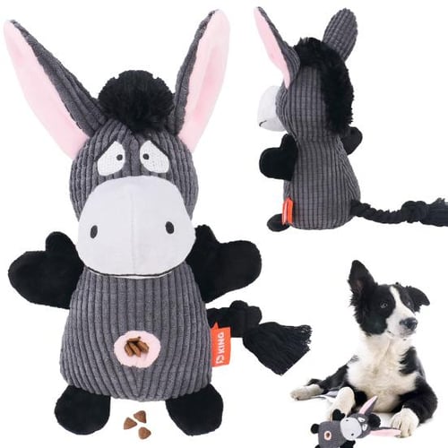Aggressive chewer dog toy: plush elephant with squeaker, built for durability and anxiety relief.