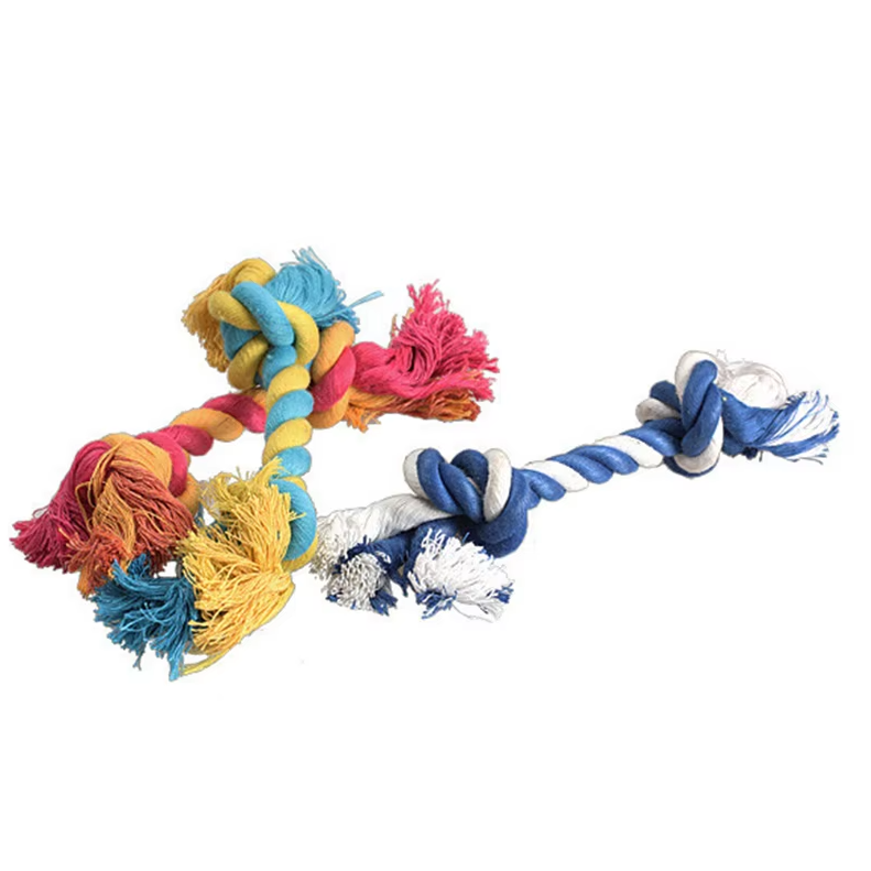 Colorful braided dog rope toy, a durable dental fitness tool for active puppies