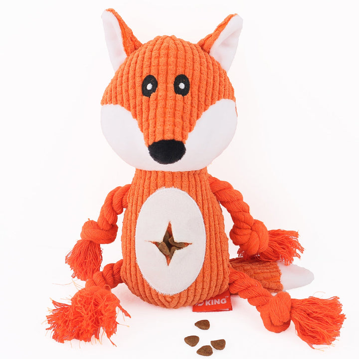 Red squeaky plush chew toy for aggressive dogs, durable yet soft for comfort, pet toy