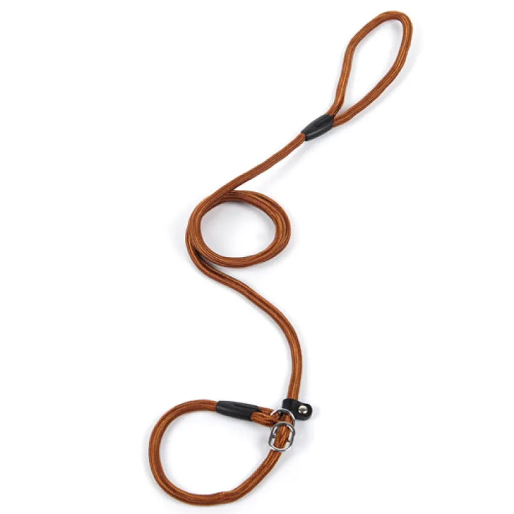 High-quality gray rope dog leash with reinforced stitching and secure snap hook for active pets