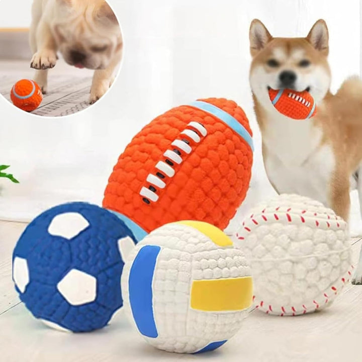 Red dog ball, chew resistant for aggressive dogs, encourages healthy chewing