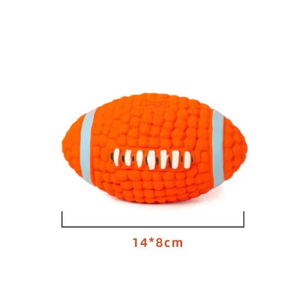 Durable red dog toy, interactive chew ball, keeps dogs engaged & teeth clean