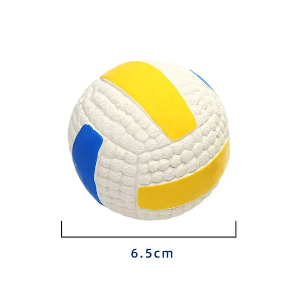 Red pet toy, chew ball for aggressive chewers, promotes canine dental care