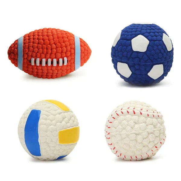 Red dog accessory, textured indestructible chew ball for strong-jawed dogs
