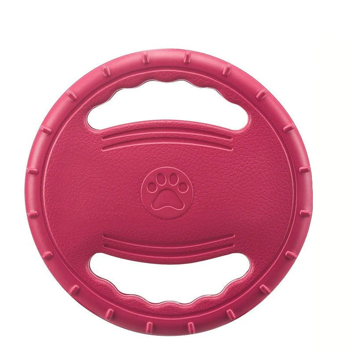 Yellow dog frisbee pet accessory, ideal for outdoor active dog training
