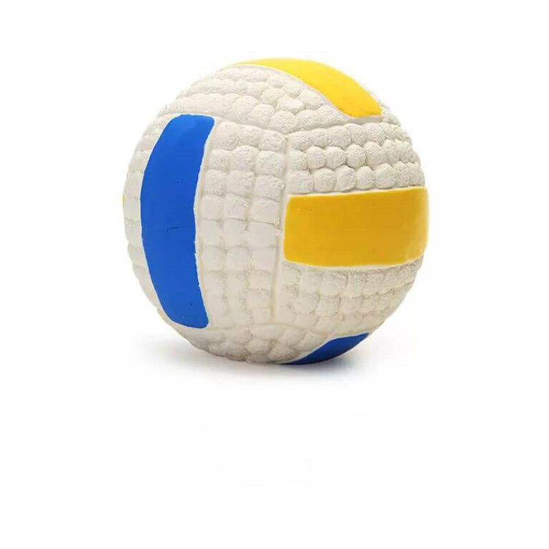 Assorted colors of chew resistant latex dog squeaky balls, perfect interactive pet toys.
