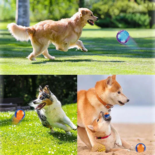 Durable red rubber dog chew ball for dental health, interactive playtime, and tough chewers