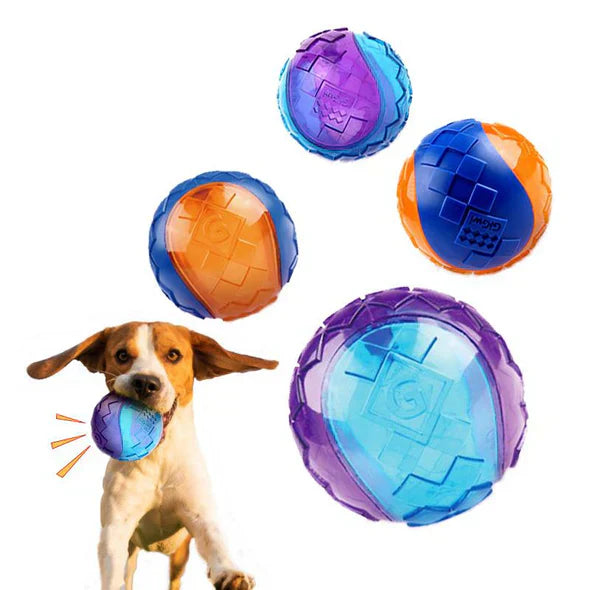Assortment of colorful durable dog chew balls, perfect pet supplies for dental care and playtime