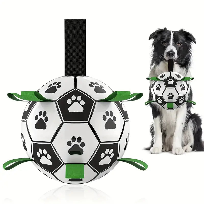 Dog interactive toy: round rubber ball, great for fetching and stimulating play for all dogs.