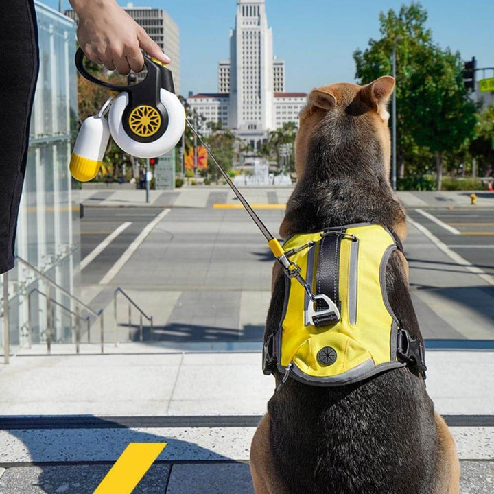 New4 retractable dog leash for husky and german shepherd, offering control during dog walking.