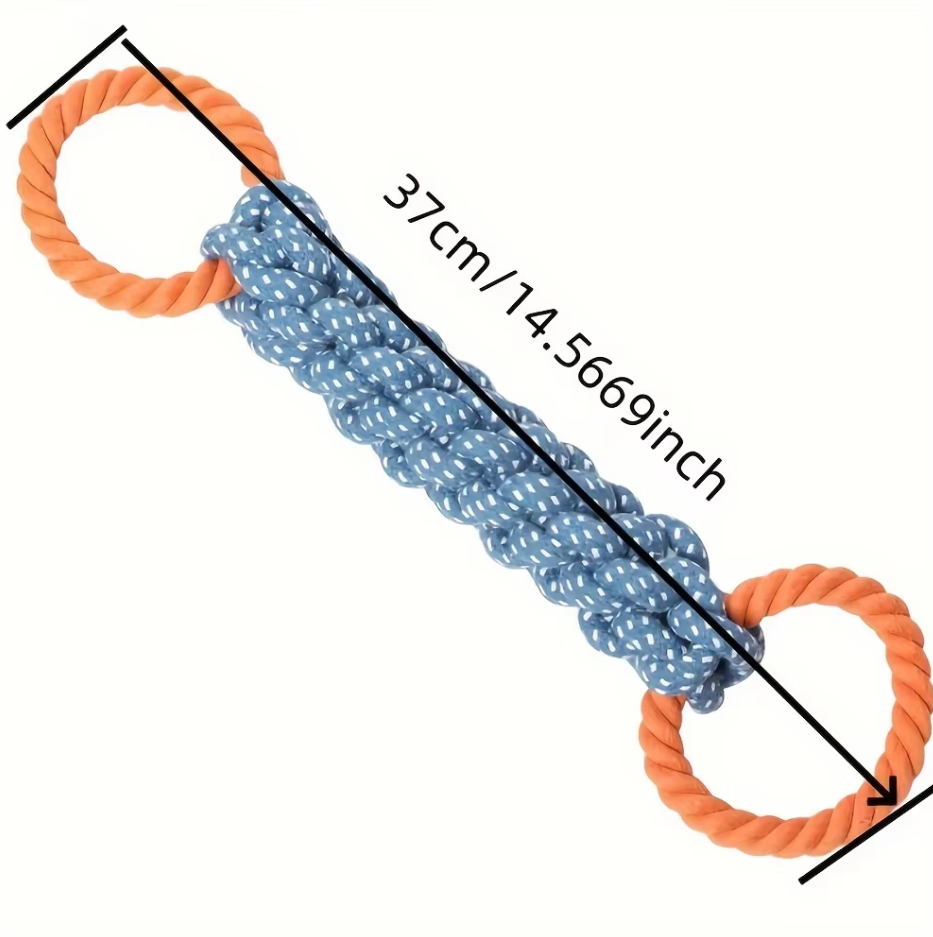 Bone-shaped dog rope toy, durable and interactive, for powerful chewers and canine dental hygiene