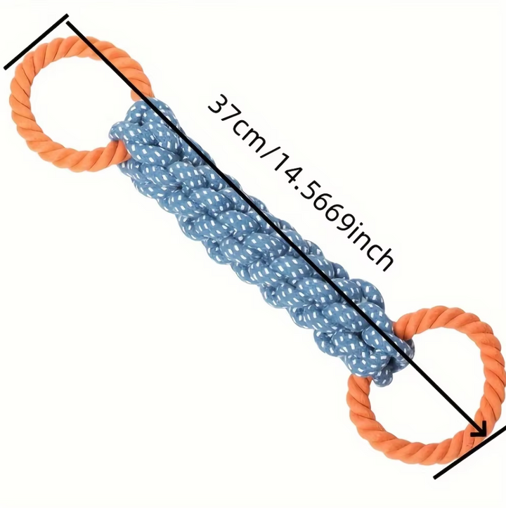 Bone-shaped dog rope toy, durable and interactive, for powerful chewers and canine dental hygiene