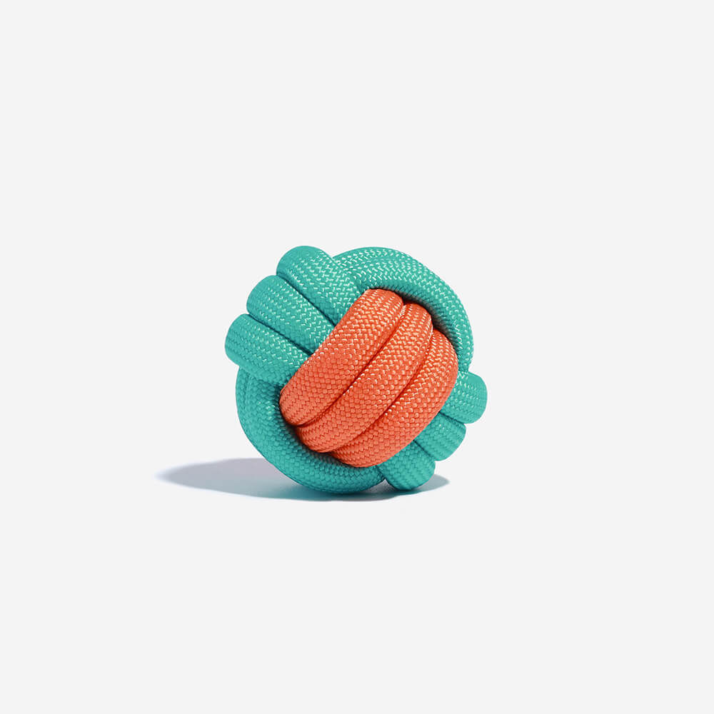 Interactive dog knots ball toy, designed for stimulating playtime and dental hygiene