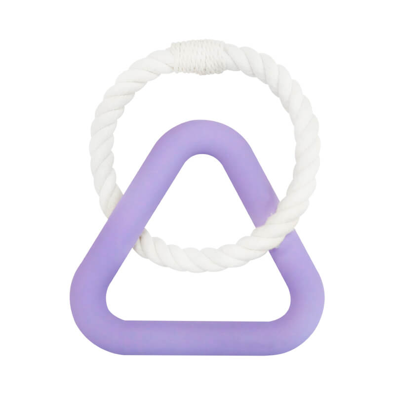 Set of interactive dog chew toys in various colors for teeth cleaning