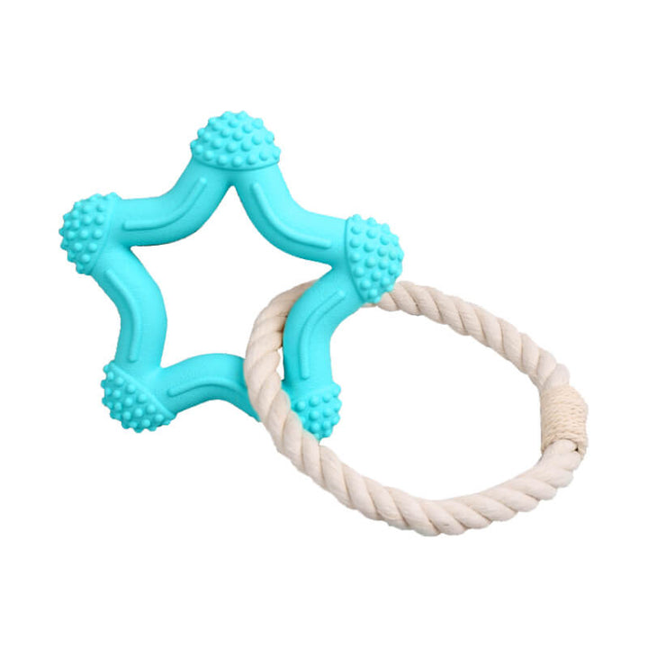 Dog toy for puppies: small rubber chew toy promoting oral hygiene