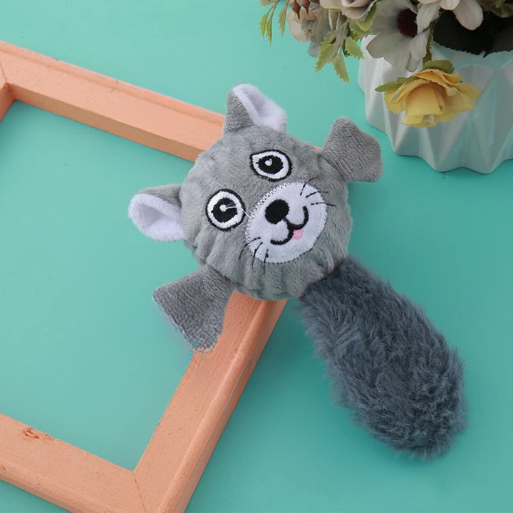 Vibrant interactive squeaky pet toy, excellent for dog's teeth cleaning
