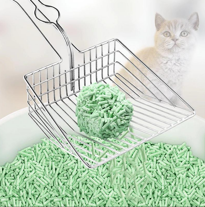 Durable stainless steel cat litter scoop for easy cleaning and pet hygiene