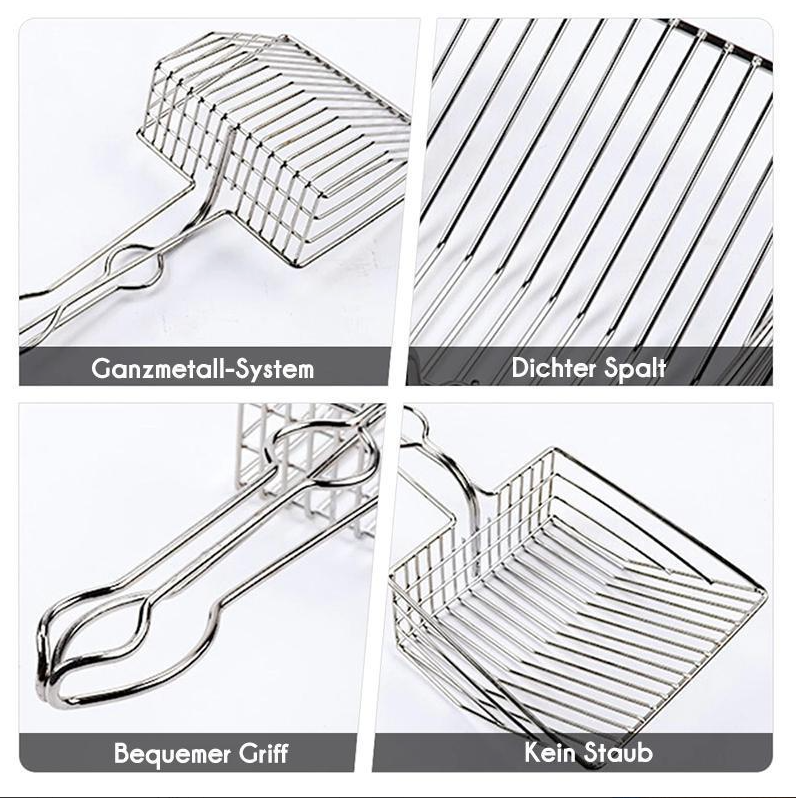 Easy-clean stainless steel cat litter scoop, a durable pet accessory