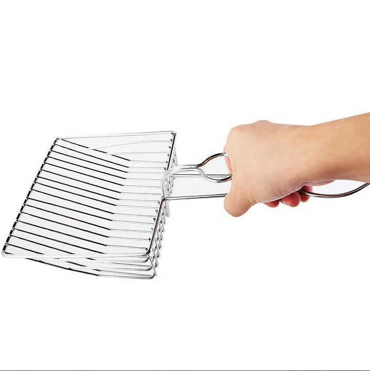 Pet hygiene tool: stainless steel cat litter scoop with comfortable grip