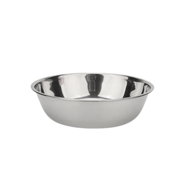 Durable stainless steel pet food bowl for dogs and cats. Easy clean, hygienic design.