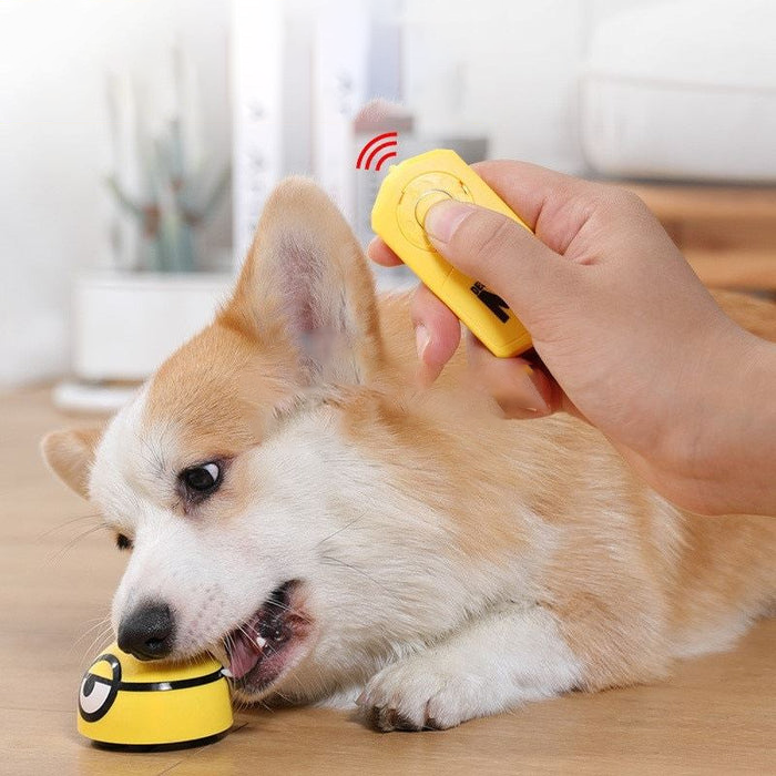 Durable yellow interactive pet hunting instinct toy for dogs and cats to reduce boredom.