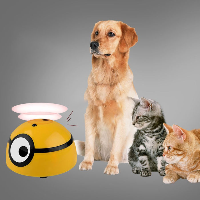 Compact yellow dog and cat toy, designed for indoor play and stimulating hunting instincts.