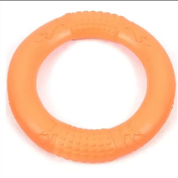 Set of multi-colored robust throwing & teething rings, ideal waterproof dog chew toys