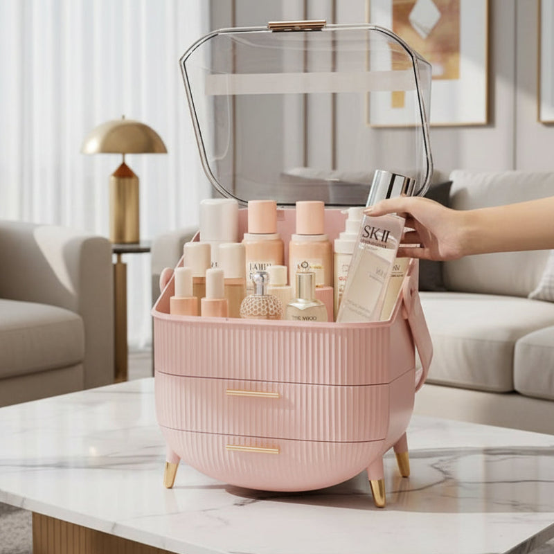 Dustproof makeup brush holder organizer. Waterproof beauty storage for clean, dry makeup tools.